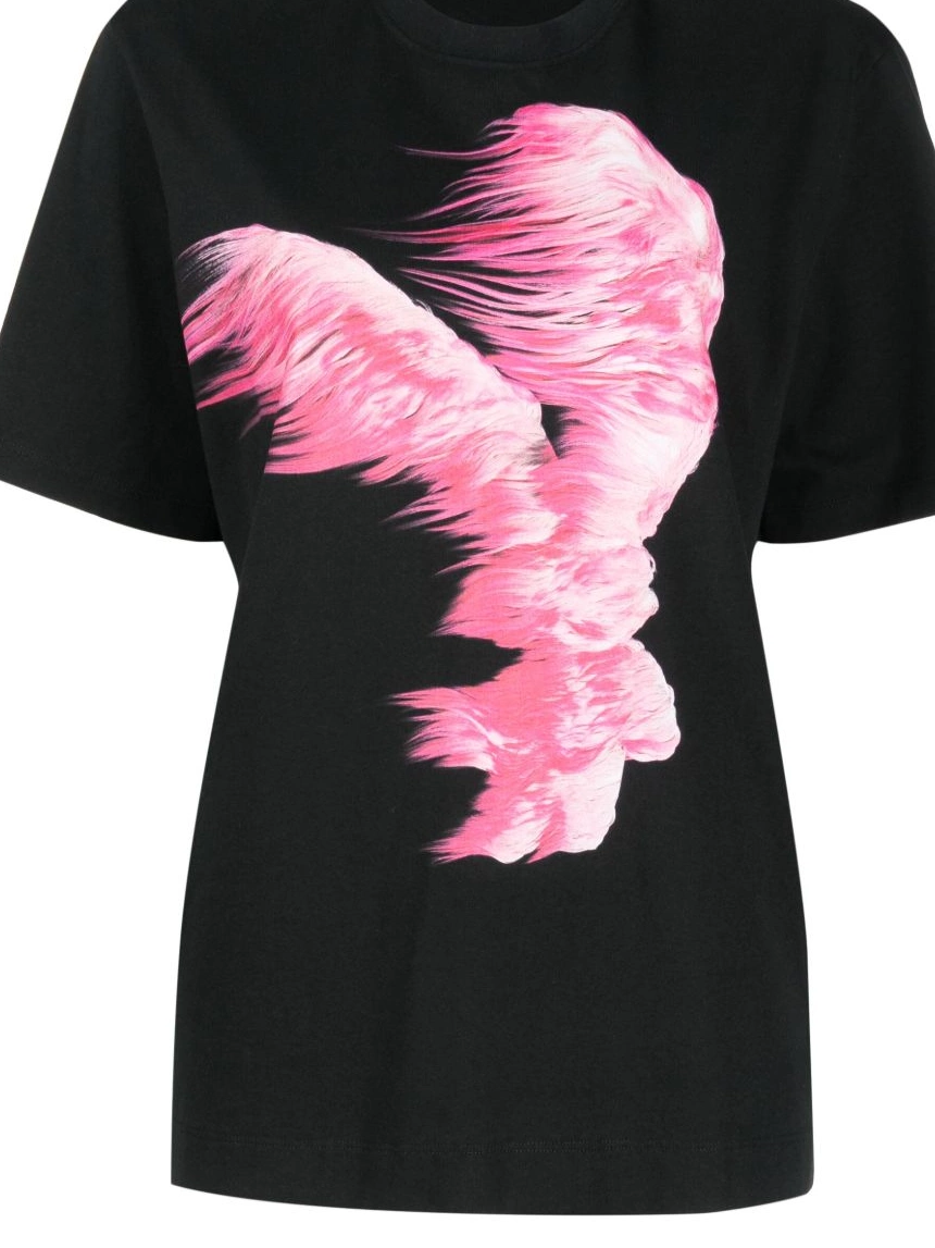 Cheap cotton T-shirt JNBY feather-print Women 0311